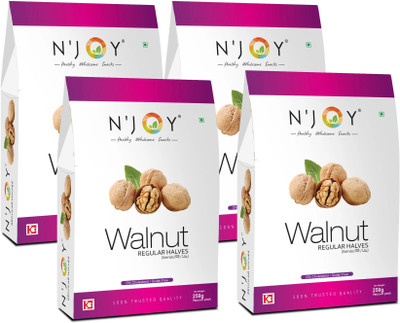 N'Joy Kashmiri Walnuts Regular Halves Without Shell Walnuts(4 x 0.25 kg)
