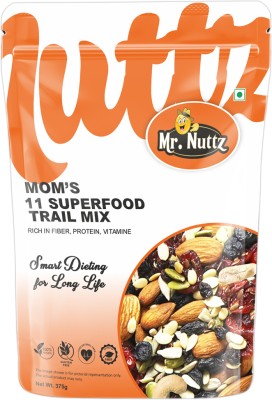 Mr.Nuttz MOM'S 11 Superfood Healthy Fitness Trail Mix - Almonds, Cashews, Raisins, Cranberries, Blueberry, Dates, Figs, Assorted Seeds & Nuts(375 g)