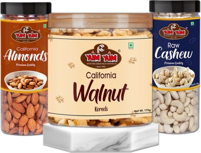 YUM YUM Premium Dry Fruits Combo Pack - (Badam, Kaju And Walnut Kernels) 475g - Almonds, Cashews, Walnuts(3 x 158.33 g)