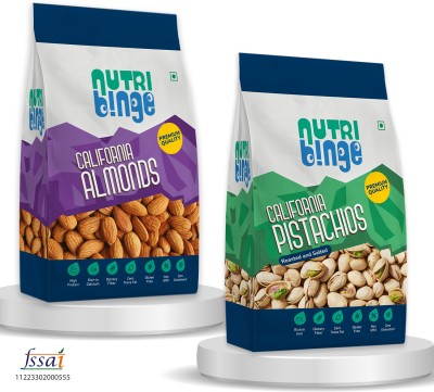 NUTRI BINGE Combos of 500g Almonds & Pista Almonds, Pistachios(2 x 500 g)