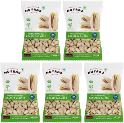 Nutraj California Roasted Salted Pistachios 500g (100g X 5), Pista Inshell, Dry Fruit Pistachios(5 x 100 g)