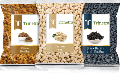 Trinetra Kaju 100g, Kishmish 100g, Kali Kishmish 100g Combo Pack 300g(3 x 100 g)