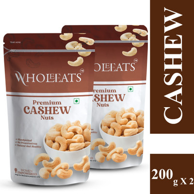 wholeeats Premium Cashews | Cashews pack of 2 Assorted Nuts(2 x 200 g)
