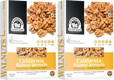 WONDERLAND Foods California Walnut Kernels Premium Quality 400g Box (Pack of 2) (200g Each) (Snow White Color) Walnuts(2 x 200 g)