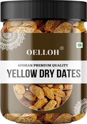Oelloh Fresh Yellow Dry Dates Khajur Khajoor, Medium Grade Size 1Kg Jar Dry Dates(1 x 1 kg)