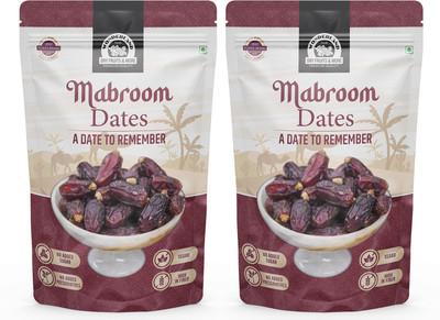 WONDERLAND Foods - Mabroom Dates 400g | Organic Soft & Handpicked | Khajoor | Khajur | Dry Dates(2 x 200 g)