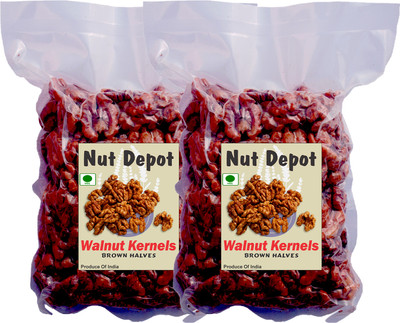 Nut Depot Walnut Kernels Brown Half Halves, Walnuts Without Shell, Akhrot Giri Walnuts(2 x 0.5 kg)