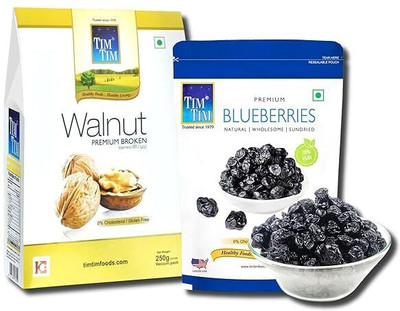 Tim Tim Premium Blueberries 200g and Brokenwalnut 250g, Combo pack, Blueberry(2 x 225 g)