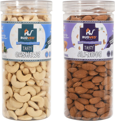 Rudved Dry Fruits Jar Combo Pack of 2 X 400 gm Almonds Cashew(2 x 400 g)