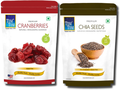 Tim Tim Premium Cranberries250g and Premium Chia seed200g, Combo pack Cranberries(2 x 225 g)