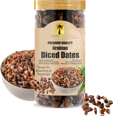 Golden Tree Premium Diced Dates, High Fibre, Energy Booster, Natural Soft Dry Khejur Dry Dates(1 x 400 g)