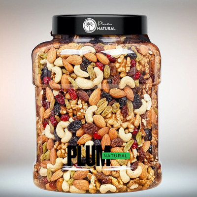 plum natural Mix Dry Fruit | Panchmeva | 200GM | JAR | Almonds, Cashews, Raisins, Dry Dates, Pistachios, Figs, Kiwi, Assorted Fruits & Nuts(200 g)
