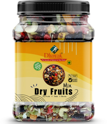 Dhawak Nut mix Mix Seeds and Dry Fruits for eating |Healthy Snacks Assorted Seeds & Nuts(500 g)