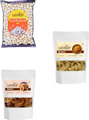 LALLANTOP Makhana gold 100g | Anjeer 500g | Kismis 250g Healthy Dry Fruits Combo Pack Fox Nut, Figs, Raisins(3 x 283.33 g)