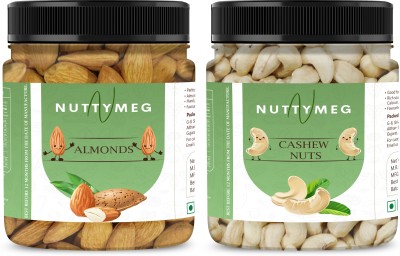 Nuttymeg Dry fruits combo pack of Cashews Almonds | badam kaju (500x2) 1 KG Almonds, Cashews(2 x 0.5 kg)
