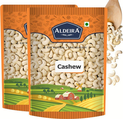 Aldeira Natural Cashew Nuts Kaju 1kg Pack 2 (500g Each) Cashews(2 x 500 g)