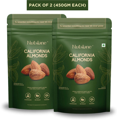 Nutslane Premium California Almonds , Badam Dry fruits Almonds(2 x 450 g)