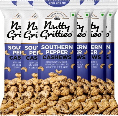 Nutty Gritties Grab and go Southern Pepper Cashew Nuts - Cashews(6 x 40 g)