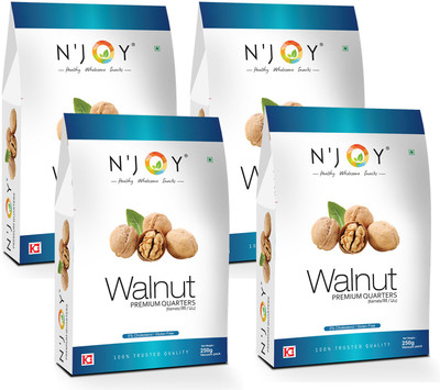 N'Joy Premium Quarters Walnuts Kernels(Without Shell) Walnuts(4 x 0.25 kg)