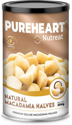 PUREHEART Natural Macadamia Halves Nuts Rich in Antioxidants - Exotic & Crunchy Dry Fruits Macadamia Nuts(1 x 200 g)