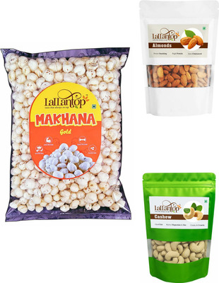 LALLANTOP Makhana gold 250g | Almond 250g | Cashew 250g Healthy Dry Fruits Combo Pack Fox Nut, Almonds, Cashews(3 x 250 g)