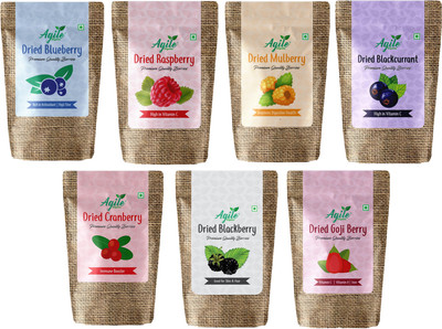 Agile Organic Dried Berries Combo 7 in 1 | Trial Pack 350g (50g Each X 7 units) Blackberry, Blueberry, Black Currant, Cranberries, Goji Berries, Mulberries, Raspberries(7 x 50 g) Agile Organic Dried Berries Combo 7 in 1 | Trial Pack 350g (50g Each X 7 units) Blackberry, Blueberry, Black Currant, Cranberries, Goji Berries, Mulberries, Raspberries(7 x 50 g)