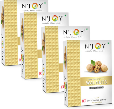 N'Joy Natural Extra Light Halves Walnuts kernels(Without Shell) Walnuts(4 x 0.25 kg)