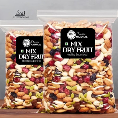 Plum Natural Mix Dry Fruit | Panchmeva | 500GM | JAR | Almonds, Cashews, Raisins, Dry Dates, Pistachios, Figs, Kiwi, Assorted Fruits & Nuts(500 g)