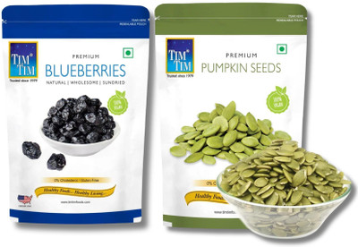 Tim Tim Premium Blueberries 200g and Pumpkin seeds 200g, Combo pack, Blueberry(2 x 200 g)