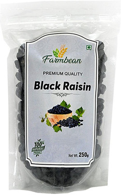 Farmbean Black Raisin|Dry Grapes|Kali Kishmis|Black Kismis|Kaali Dakh|Dakha|Raisins Raisins(1 x 250 g)
