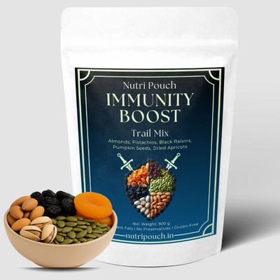 Nutri Pouch Immunity Boost Mix - Premium Dry Fruit Mix | Pumpkin Seeds, Almonds, Apricots, Pistachios, Raisins(1 x 900 g)