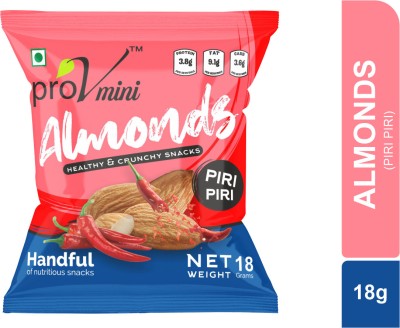 ProV Minis Almond Piri Piri 18 gm (Pack of 10 = 180gm) Almonds(10 x 18 g)