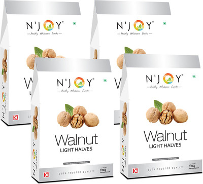 N'Joy Natural Kashmiri Light Halves Walnut Kernels Walnuts(3 x 250 g)