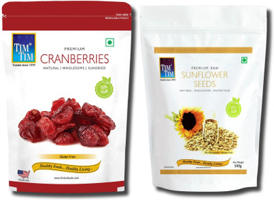 Tim Tim Premium Cranberries250g and Premium Sunflower seeds 200g, Cranberries(2 x 225 g)