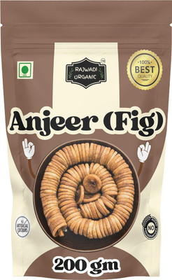 RAJWADI ORGANIC Anjeer/Figs 200g Afghani Anjeer Low in Fat Healthy Snack Rich Source of Vitamins Figs(1 x 200 g)