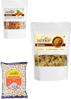 LALLANTOP Cashews 500g, Kismis 250g & Gold Makhana 100g | Protein-Rich, Combo of Raisins, Almonds, Fox Nut(1 x 850 g)