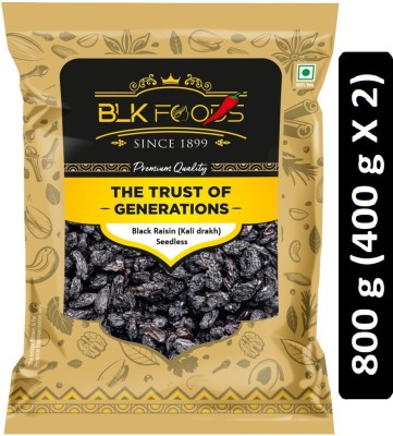 BLK FOODS Select Black Raisin (Kali drakh) Seedless 800g (2 X 400g) Raisins(2 x 400 g)