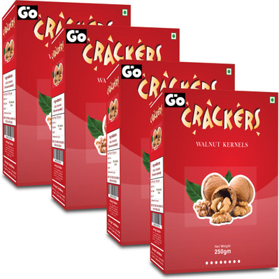 Go Crackers Light Amber Halves Walnuts Kernels 1 Kg (250g x 4) Walnuts(4 x 62.5 g)
