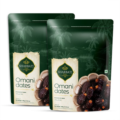 SHARBATI DATES OMANI DATES (Pack of 2) 1kg (KHAJUR) Wet Dates(2 x 500 g)