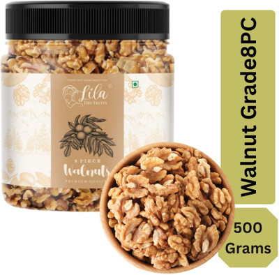 lila dry fruits Walnut 8 Pc 500 GMS JAR Walnuts(1 x 500 g)