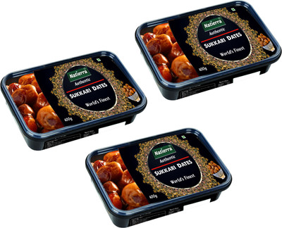 Natierra Daily nutrition for life Sukkari Delightful Dates | Freshness Natural Flavour Dry Dates(3 x 400 g)