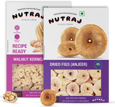 Nutraj Dry Fruit Combo Pack Dried Figs 250g (Anjeer), Walnut Kernels 250g (Akrot Giri), Figs, Walnuts(1 x 500 g)