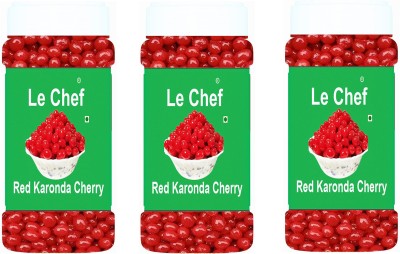 Le cHef Premium Red Cherry Karonda Cherry |Combo Pack Of 3 | Ideal For Cake Decoration Cherries(3 x 100 g)