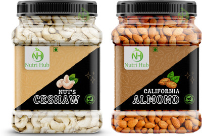 Nutri Hub Combo Pack of Cashew, Almond Dried Fruits Naturally Sweet and Tasty Snack 250G Assorted Nuts(2 x 125 g)