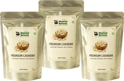 Mountain Naturals Premium Whole Kaju 500gx3 - High Protein Dry Fruit, Fasting Vrat Special Cashews Cashews(3 x 0.5 kg)