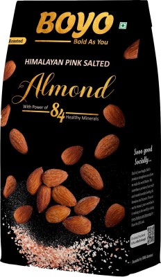 BOYO Roasted Almonds 200 gms Himalayan Pink Salted & Healthy Roasted Snack - Badam Roasted Salted, Gluten free & Vegan Free Almonds(200 g)
