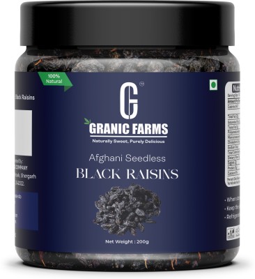 Granic Farms Premium Seedless Black raisins |Black Raisins(200 g)