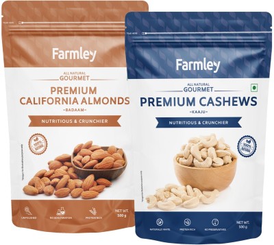 Farmley Premium Dry Fruit Combo Pack of Almonds, Cashews(2 x 500 g)
