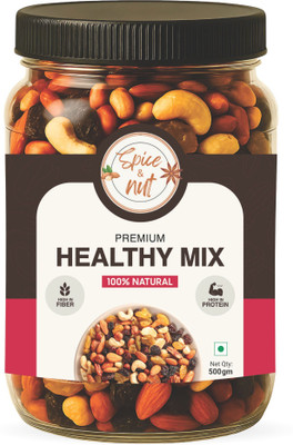 Spice & Nut Healthy Mix Nuts Snack Jar 500g Almonds, Assorted Fruit, Assorted Seeds & Nuts, Dry Dates(1 x 500 g)