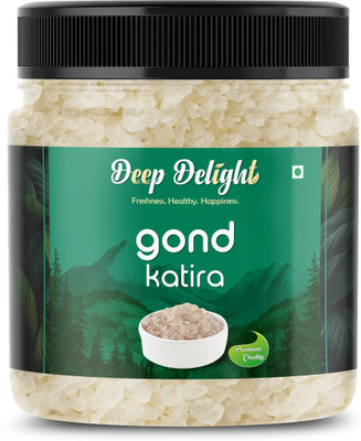 DEEP DELIGHT Gond Katira | Natural Edible Gum | Cooling Ingredient for Summer Drinks Dried Gum(1 x 250 g)